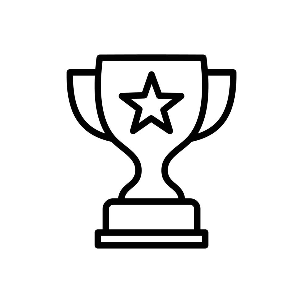 Trophy with star icon in outline style.